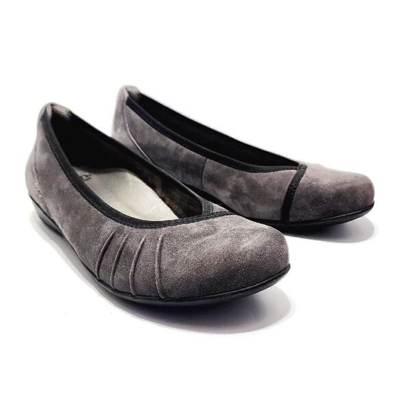 Earth Alder Derby New Suede 7.5 Round Toe Comfort Ballet Flats Dark Slate Gray - Picture 5 of 10